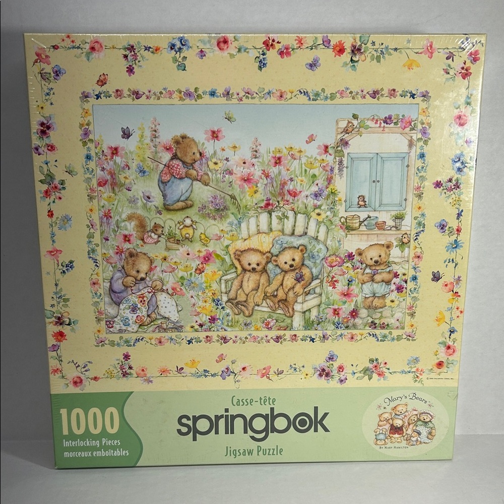 Springbok Teddy Bear Jigsaw Puzzle “In the Garden”- 1000 Pieces -Unopened-